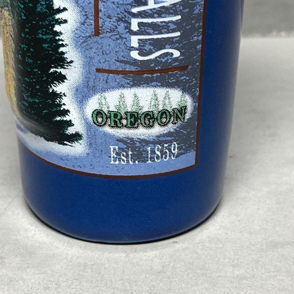 Multnomah Falls Oregon 3D Tall Shot Glass Cobalt Blue Shooter Souvenir - Picture 6 of 9
